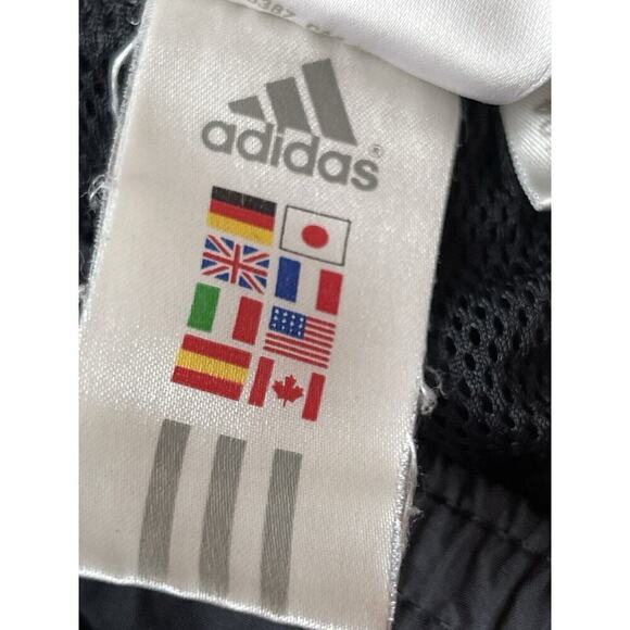 Vintage Adidas Windbreaker Pants Mens L Black Blue Stripes Zip-Ankle Track Y2K‌ - Picture 9 of 11